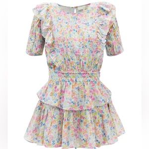 LOVESHACKFANCY Natasha Floral-print Cotton-voile Mini Dress